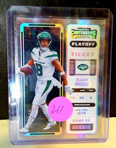 lot 211 image: NUMBERED 2022 Panini Contenders Playoff Ticket 199 Elijah Moore #91