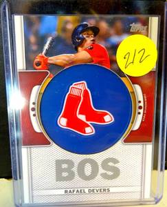 lot 212 image: 2023 Topps Eeries 1 Rafael Devers Commemorative Team Logo Patch #TLP-RD