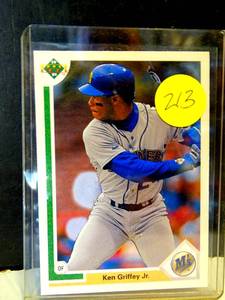 lot 213 image: Ken Griffey Jr 1991 Upper Deck #555 HOF