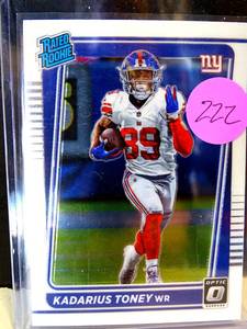 lot 222 image: 2021 Donruss Optic Kadarius Toney Rated Rookie #212 Giants