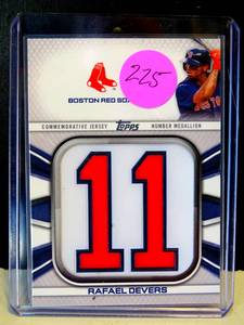 lot 225 image: 2022 TOPPS SERIES 1 #JNM-RD - RAFAEL DEVERS JERSEY NUMBER MEDALLION $$