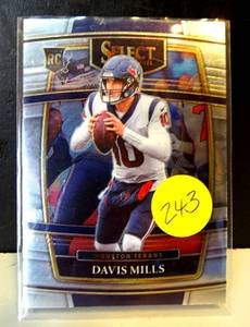 lot 243 image: Davis Mills 2021 Panini Select White Prizm RC #65 Houston Texans