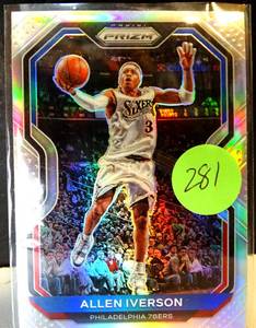 lot 281 image: 2020-21 Panini Prizm - Allen Iverson #19 Silver Prizm AI