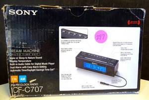 lot 297 image: VINTAGE - Sony Dream Machine ICF-C707 Backlit LED Alarm Clock Radio & Nature Sounds