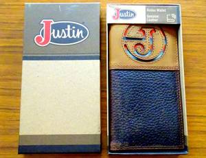 lot 59 image: Justin Mens Serape Inlay Low Profile Rodeo Wallet - NEW IN BOX