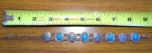 lot 185 image: BEAUTIFUL STONE AND SILVER BRACELET (NO MARKINGS IDENTIFIED)