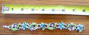 lot 285 image: LOVELY NAPIER FLORAL AND GEMSTONE BRACELET