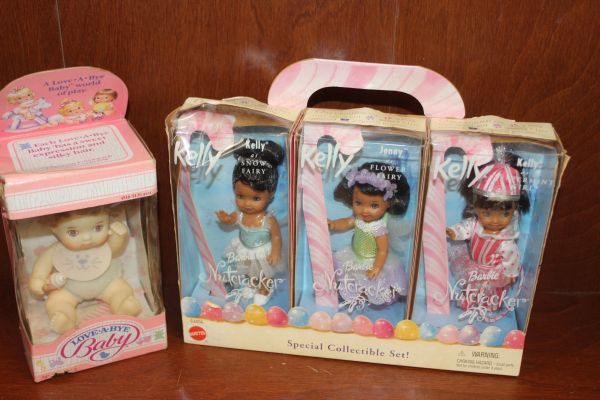lot 64 image: Vintage Barbie in the Nutcracker Kelly Doll Special Collectible Set and Hasbro Love-A-Bye Baby doll in Original Box