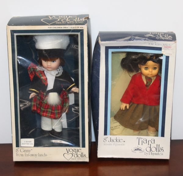 lot 77 image: Two Vintage Dolls in Original Boxes, Vogue Doll Ginny Scottish Doll, and Tiara Doll Jackie
