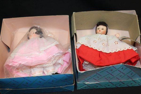 lot 131 image: Two Vintage Dolls in Original Boxes Madame Alexander 8 Beth doll from the Little Women series, and Madame Alexander Jo doll also from the Little Women Collection