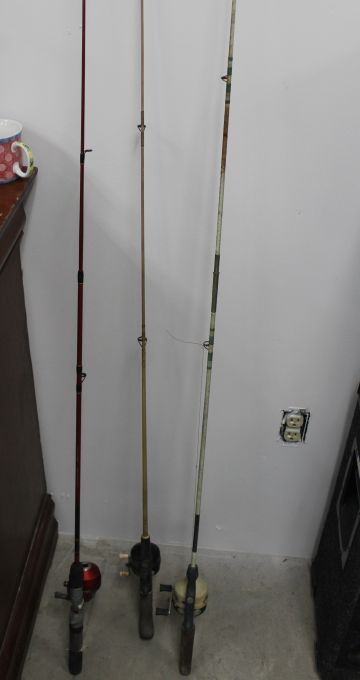 lot 217 image: Three Fishing Rods and Reels