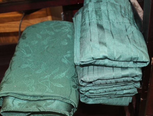 lot 33 image: Curtain Panels and Table Cloth as shown