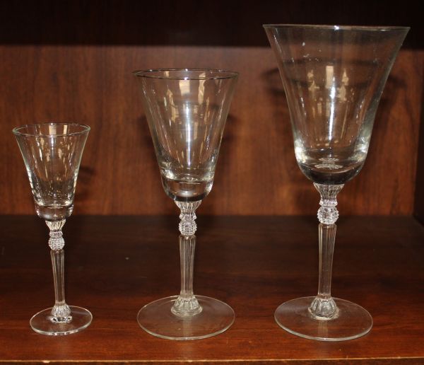 lot 42 image: Set of 35 Crystal Stemware. 3 Different Sizes as shown