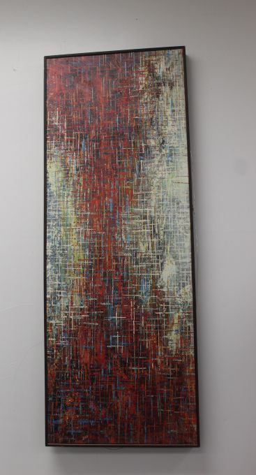 lot 57 image: Large Vertical Abstract Expressionist painting