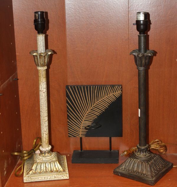 lot 79 image: Two Lamps and Home Decor Piece