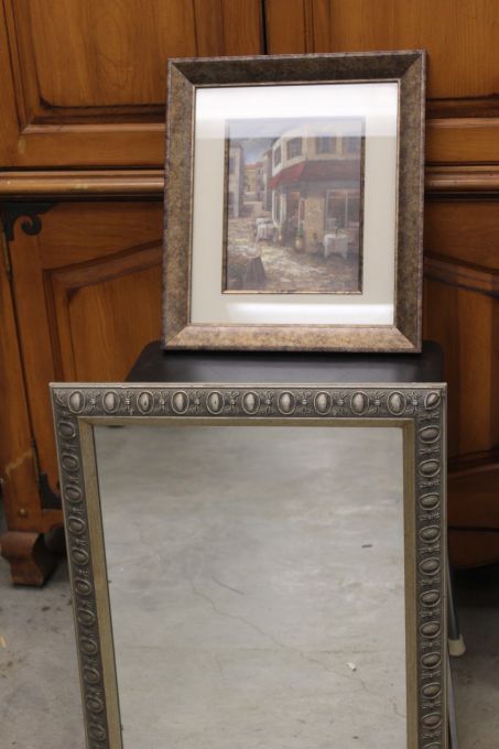 lot 96 image: Framed Print and Mirror
