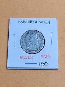 lot 3 image: 1903 Barber quarter - silver