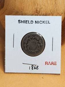 lot 108 image: 1868 Shield nickel
