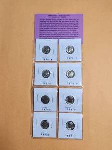 lot 163 image: Selection of 8 brilliant uncirculated Roosevelt dimes