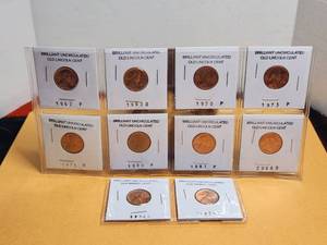 lot 218 image: selection of vintage old Lincoln pennies - penny