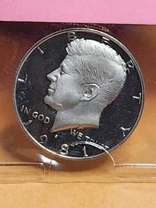 lot 219 image: 1981 gem proof Kennedy half dollar