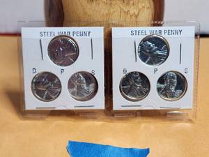 lot 238 image: 2 sets of 1943 steel penny D, P. S mint sets