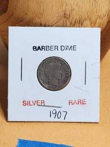 lot 240 image: 1907 Barber Dime - silver