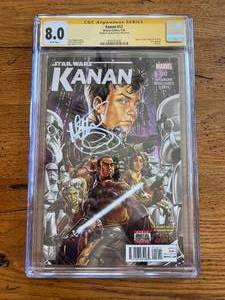 lot 1 image: Kanan #12 Marvel Comic - C.G.C graded 8.0 - signed by Mark Brooks