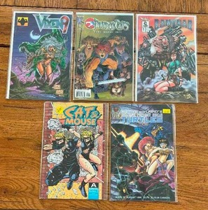 lot 174 image: Selection of vintage comics - Vixen 9, Thundercats, Ramthar, Cat & Mouse, Ninja Turtle