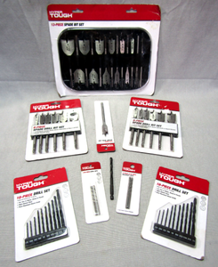 lot 13 image: Hyper Tough drill bit sets, Spade, Standard, Masonry sets - All NIB
