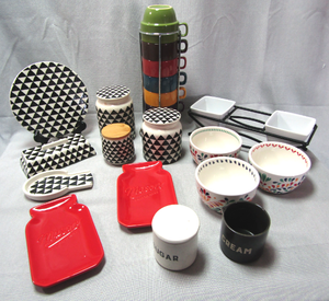 lot 21 image: Thyme & Table, Mason craft & more Artistic stoneware serving dishes