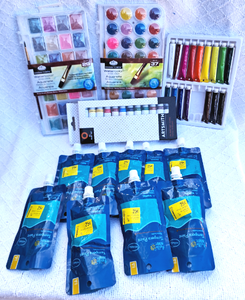 lot 298 image: Hello Hobby Tempera paint, Artsmith oil paint set, Essemtials water color paint sets, and more