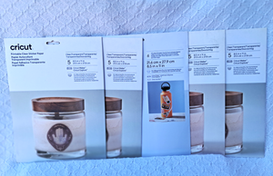 lot 276 image: Cricut Printable clear sticker paper and printable waterproof sticker set, 5 packs total