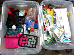 lot 36 image: Assorted arts & craft supplies as shown (Storage totes not included)