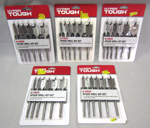 lot 47 image: Hyper Tough 6-piece Spade drill bit sets (5 total sets) - All NIB