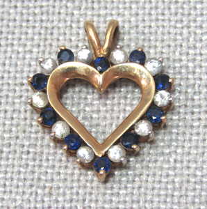 lot 245 image: 10K Gold (Stamped 10K) with blue Tanzanite and Diamond chip gems stones