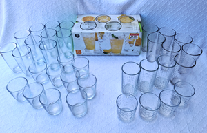 lot 82 image: Libbey Reno glass set in box, Crisa 20 glass set and more