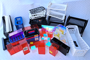 lot 237 image: Assorted office storage boxes and bins as shown