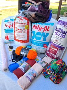 lot 227 image: Quilt Batting, Polyester fill, Yarn skeens, and more as shown