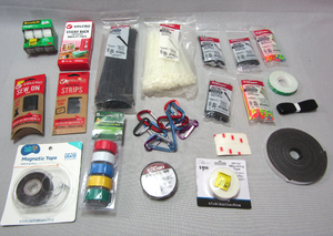lot 232 image: Hyper Tough zip ties, velcro strips, magnetic tape and more as shown