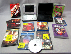 lot 206 image: Audiovox & GPX portable DVD players and DVDs, Ren & Stimpy, Shazam, and more as shown