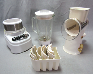 lot 201 image: Hamilton Beach blender, Hand crank food processor