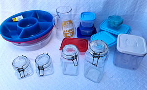 lot 193 image: Glass & plastic storage containers