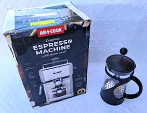 lot 184 image: ARCook compact Espresso machine and Primula coffee press Both New