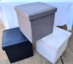 lot 182 image: 3 Ottomans with internal storage