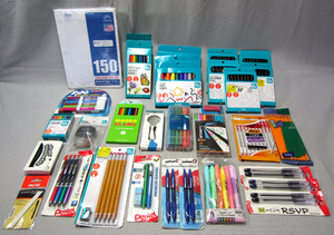 lot 122 image: Assorted pens & notebook paper, markers, ball point, gel pens, dry erase plus - All NIB