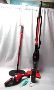 lot 124 image: Dirt Devil stick vac & hand vacuum, Ionvac hand held vacuum, mini dust buster, extension dust mop