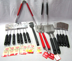lot 125 image: Expert Grill & Value Corner BBQ tongs & spatulas - All New with tags