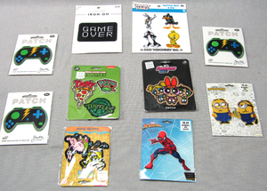 lot 138 image: Sew on patches, Spider-man, Minions, Looney Toons, Power Puff Girls, Video game controllers - All New
