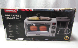 lot 155 image: ARCook 3-in-1 Breakfast maker, Griddle  Toaster  Coffee maker - NIB